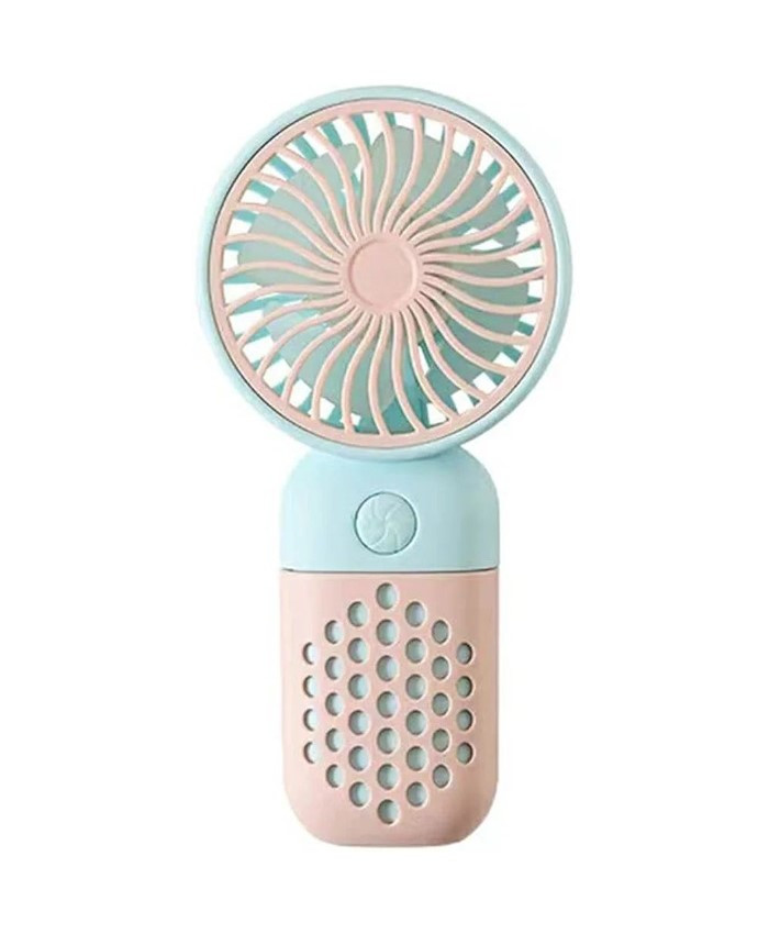 Вентилятор Mini Fan Z8 (7186) ручний акумуляторний з USB-заряджанням Блакитний з рожевим