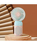 Вентилятор Mini Fan Z8 (7186) ручний акумуляторний з USB-заряджанням Блакитний з рожевим, фото 4