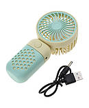 Вентилятор Mini Fan Z8 (7186) ручний акумуляторний з USB-заряджанням Жовтий з салатовим, фото 3