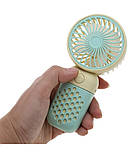 Вентилятор Mini Fan Z8 (7186) ручний акумуляторний з USB-заряджанням Жовтий з салатовим, фото 5