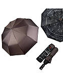 Зонт жіночий напівавтомат Bellissimo M19302 "Зоряне небо" 10 спиць Коричневий, фото 8