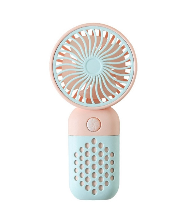 Вентилятор Mini Fan Z8 (7186) ручний акумуляторний з USB-заряджанням Рожевий з блакитним