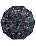 Зонт жіночий напівавтомат Bellissimo M19302 "Зоряне небо" 10 спиць Темно-синій, фото 3