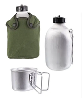 Фляга алюмінієва French 1,3L Canteen W.Cup and Cover Mil-Tec, Німеччина