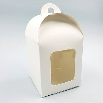 Коробка для пасхи з віконцем Біла 12х12х15 см