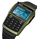 Чоловічий наручний електронний годинник Skmei 2255 з калькулятором (Зелений), фото 4