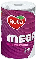 Полотенце бумажное Ruta Mega белое, 1рул 2-слойное