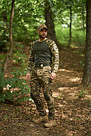 Летний тактический комплект штаны с наколенниками и лонгслив в пиксель, легкая форма для военнослужащих ВСУ