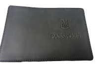 Обложка для паспорта, заграничного паспорта с надписью, из натуральной кожи "Crazy horse" TM "COSAK"