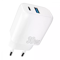 Зарядное устройство Proove Silicone Power Plus 30W Type-C + USB White