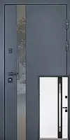 Вхідні двері Abwehr 506 Nordi Glass Defender фарба порошкова сіра RAL 7021T / біла