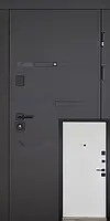 Входные двери Abwehr 489 / 507 Safira Megapolis черная шанрень / белая (выводиться)