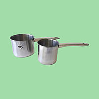 Набор ковшей кухонных нержавейка 2 штуки Ковшики с ручкой и носиком для кухни 450/650 мл VarioMarket