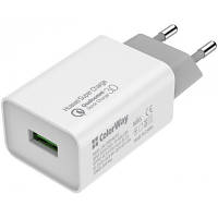 Зарядное устройство ColorWay 1USB Huawei Super Charge/Quick Charge 3.0, 4A (20W) (CW-CHS014Q-WT) KZZ