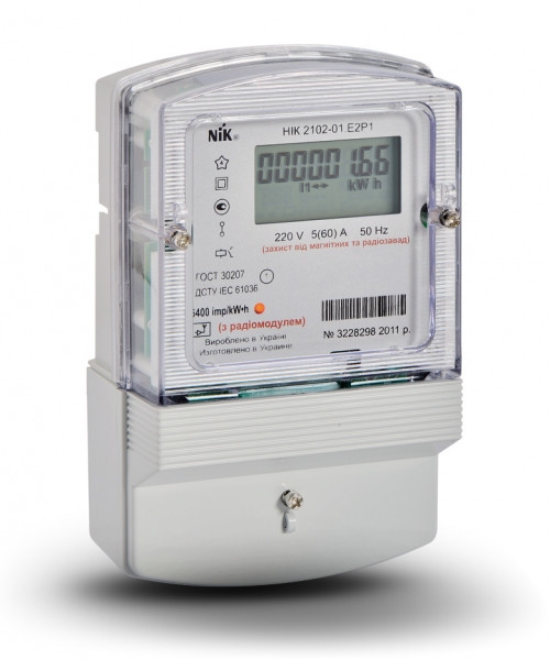 Електролічильник NIK 2102 02 Е2МСТР1 220 В (5-60) А з радіомодулем (ZigBee), з реле упр. навантаженням