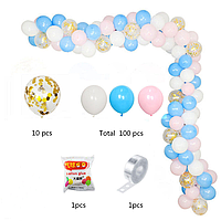 Арка гірлянда з повітряних кульок Пазл (110 кульок) | Ніжно-блакитний