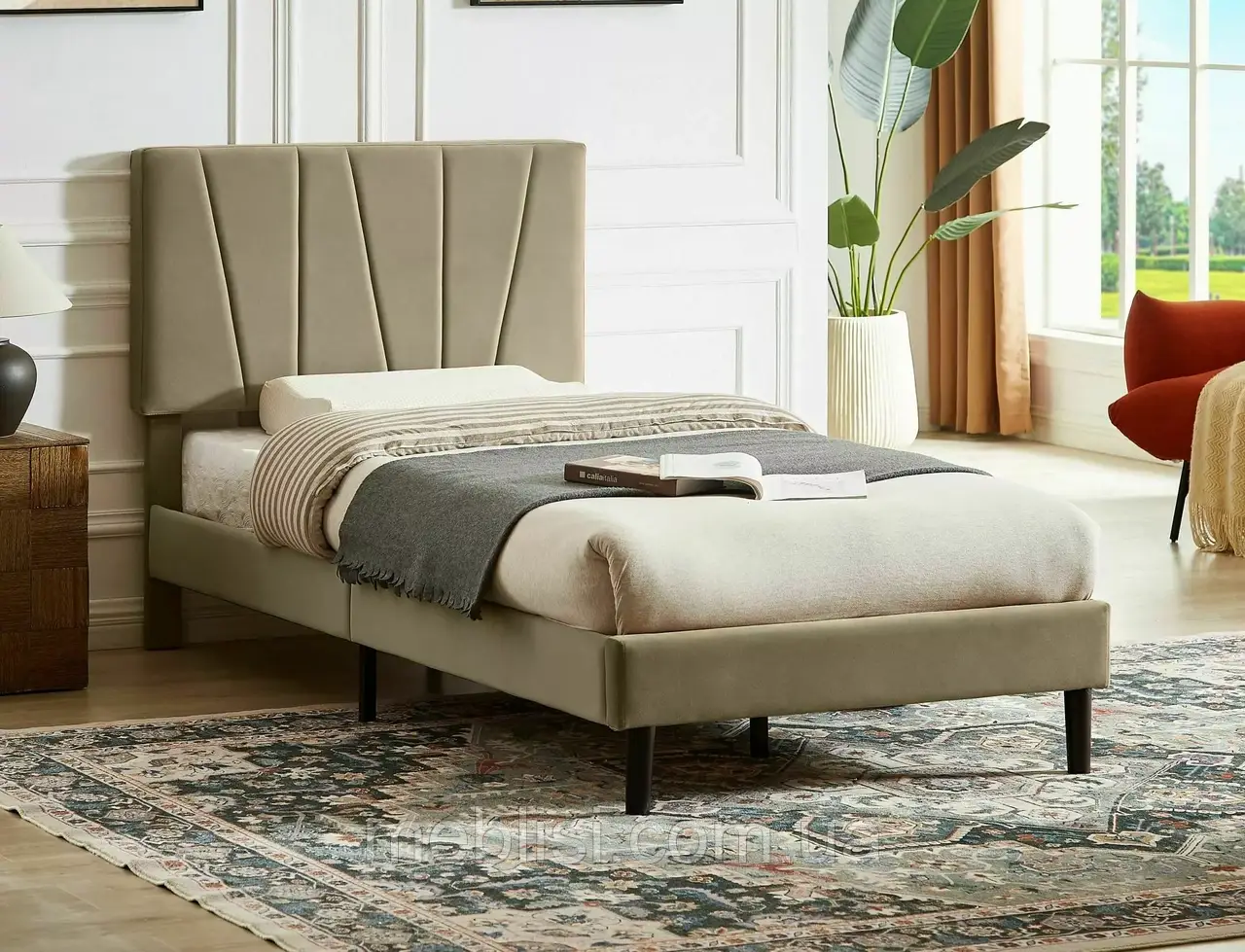 Ліжко 90X200 колір: бежевий Savana Velvet BL.40 (Signal)