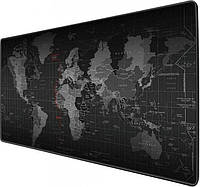 Коврик для мышки и клавиатуры Карта Мира 900*400*3 мм black gray