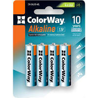 Батарейка ColorWay AA LR6 Alkaline Power (щелочные) *4 blister (CW-BALR06-4BL) MM