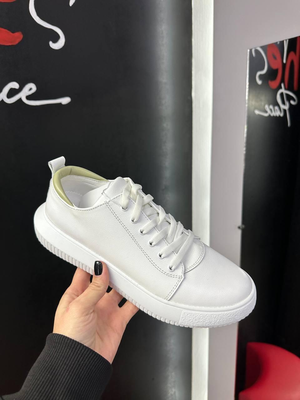 Кросівки жіночі Best Vak білий шкіряні кеди повсякденні демісезонні, фото 1