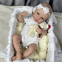 Виниловая кукла реборн девочка 50см .Новорожденный малыш Реборн. Оригинал,Европа Полностью виниловая