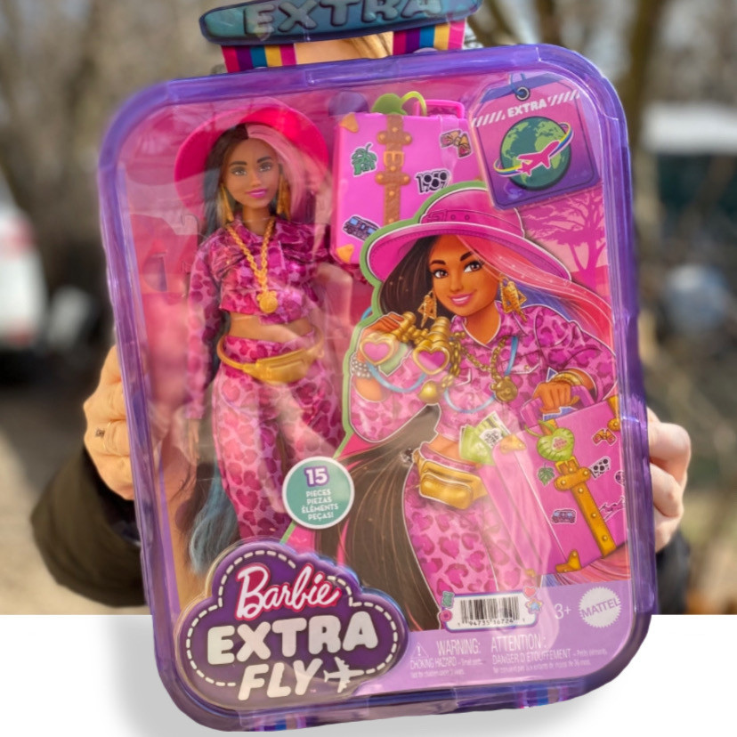Лялька Барбі Екстра Подорож Сафарі Barbie Extra Fly Pink Animal Print HPT48