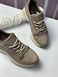 Кросівки жіночі Arcoboletto бежеві шкіряні повсякденні демісезонні модні, фото 5