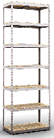 Стеллаж Стандарт ОД 2400х900х300 , 220 кг/полка, 7 полок, ДСП, оцинкованный, металлический