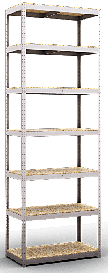 Стелаж Стандарт ОД 2400х900х300 , 220 кг/полиця, 7 полиць, ДСП, оцинкований, металевий