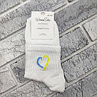 Шкарпетки жіночі середні весна/осінь р.36-40 білі патріотичне сердечко WOMEN SOCKS 30038733, фото 3