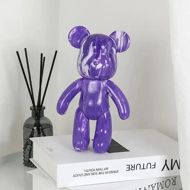 Флюидный мишка DIY creative fluid bear 33 см с красками набор раскраска для детского творчества - фото 8 - id-p2184912009