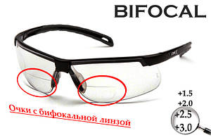 Біфокальні захисні окуляри Pyramex Ever-Lite Bifocal (clear +3.0) H2MAX Anti-Fog, біфокальні прозорі з діоптріями