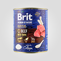 Влажный корм Brit Premium by Nature для собак, говядина с рубцом, 800 г