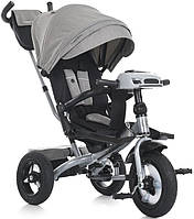 Дитячий триколісний велосипед Turbo Trike MT 1007-8 з поворотним сидінням і батьківською ручкою сірий