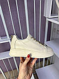 Кросівки жіночі Nivelle бежеві шкіряні кеди повсякденні демісезонні, фото 3