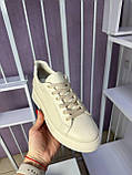 Кросівки жіночі Nivelle бежеві шкіряні кеди повсякденні демісезонні, фото 7