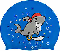 Шапочка для плавания детская Aqua Speed Kiddie Shark (original) для бассейна, силикон