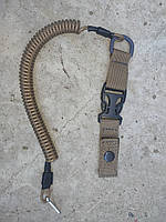 Тренчик пістолетний з фастексом, страхувальний шнур для пістолета, швидкознімний (паракорд) колір койот