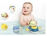 Гра для ванни, купання, заводний механізм, гумова фігурка, що бризкує водою, фото 2