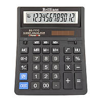 Калькулятор 12 розрядний чорний 157x200x31 мм Brilliant BS-777