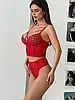 Комплект білизни корсет + стринги. Колір червоний., фото 6