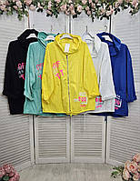 Легкая куртка ветровка женская Ткань коттон Размер оверсайз 48-54