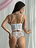 Комплект білизни корсет + стринги колір біло-бежевий, фото 7