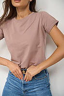 Базовая футболка женская однотонная XL из хлопка розовая обычная женская футболка простая