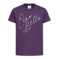 Фиолетовая детская футболка С надписью Ciao bella (26-8-3-фіолетовий)