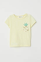 H&M Футболка топ із бавовни з нагрудною кишенею для дівчинки розмір 8-10 років зріст 134-140