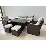 Набір садових меблів з ротангу GardenLine ABI8805 MARINNE III коричневий, фото 2