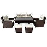 Набір садових меблів з ротангу GardenLine ABI8805 MARINNE III коричневий, фото 4