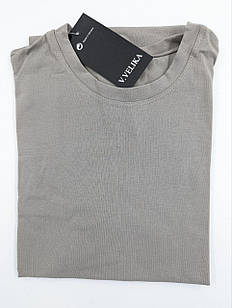 Футболка однотонна чоловіча, темно-сіра літня базова якісна футболочка для хлопця