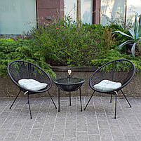 Комплект садових меблів 4Points Capri на дачу зі столом та двома стільцями для саду тераси будинку, фото 4